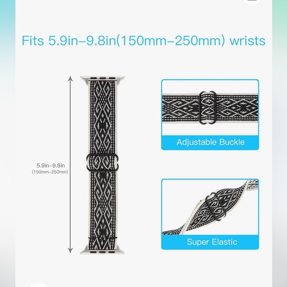 Stretchy Adjustable Apple Watch band (fits 38mm 40mm 41mm) - Picture 4 of 4